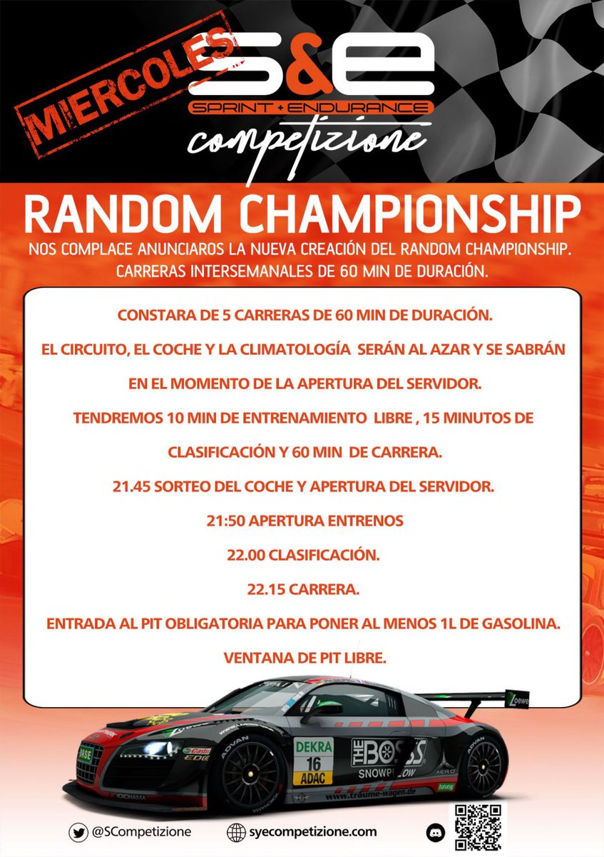 Mañana volvemos con el Campeonato  Random.
 Que pasará... que sorpresas habrá..... puede ser mi gran noche.   ... La lala la.
🕺🎤🎶🎶🎵🎶🎤

Telegram 
t.me/joinchat/VxAH5…
Discord
discord.gg/PBUmMD3V