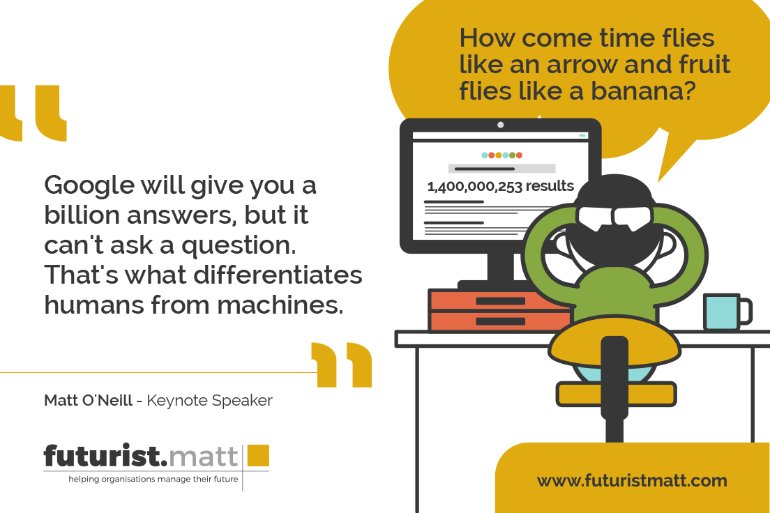 The 'Future Ready' series. In #machinesvshumans, one aspect we explore is how humans can thrive in the near term future by continuing to ask good questions. bit.ly/2WjGuG3