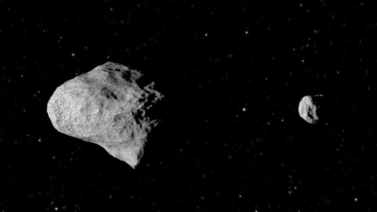 Come mai i nomi #Didymos e #Dimorphos? Didymos ha preso il proprio nome dalla parola greca che significa “gemello”, per la sua natura binaria. L’asteroide satellite è stato chiamato Dimorphos, in greco “che ha due forme”, perché muterà la propria forma dopo dell’impatto con DART.
