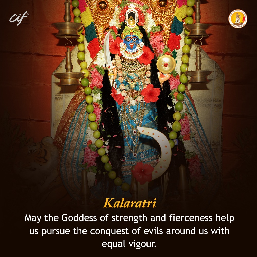 ciftweets's tweet photo. Hari Om. The seventh night of #Navaratri (#Saptami) is dedicated to revere #DeviKalaratri. She spells wrath for the evildoers but rewards her sincere devotees with protection and fearlessness.
Wishes from #ChinmayaSwayambhuAyyappaTemple & #ChinmayaInternationalFoundation
#CIF https://t.co/UI6nION7rD