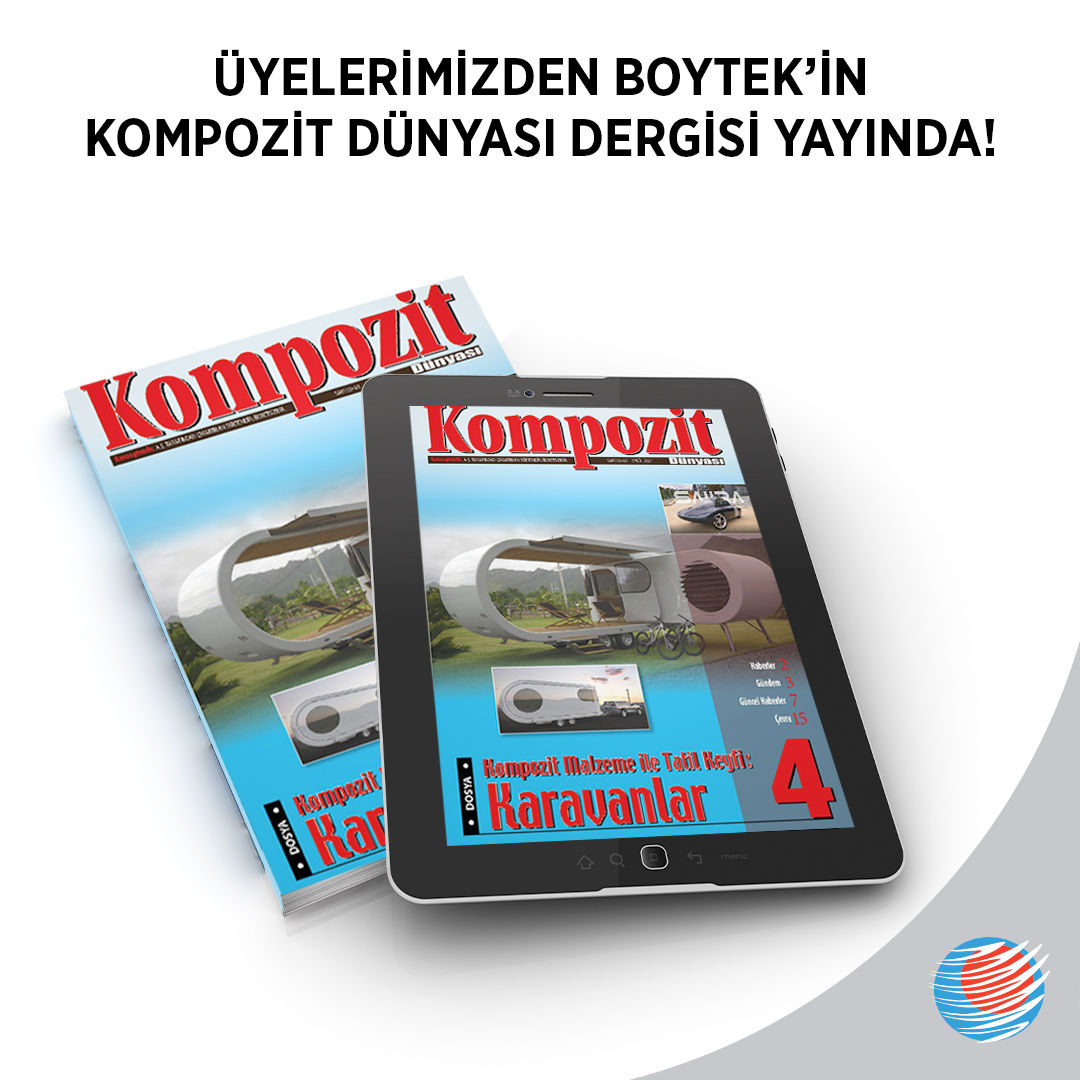kmpztsdernegi's tweet photo. Üyelerimizden Boytek’in Kompozit Dünyası Dergisi şimdi yayında! Dergiyi incelemek için linke tıklayınız: https://t.co/GDtWorNXRV #kompozitsanayicileridernegi #tcma #Boytek https://t.co/qBtJG6uRvi