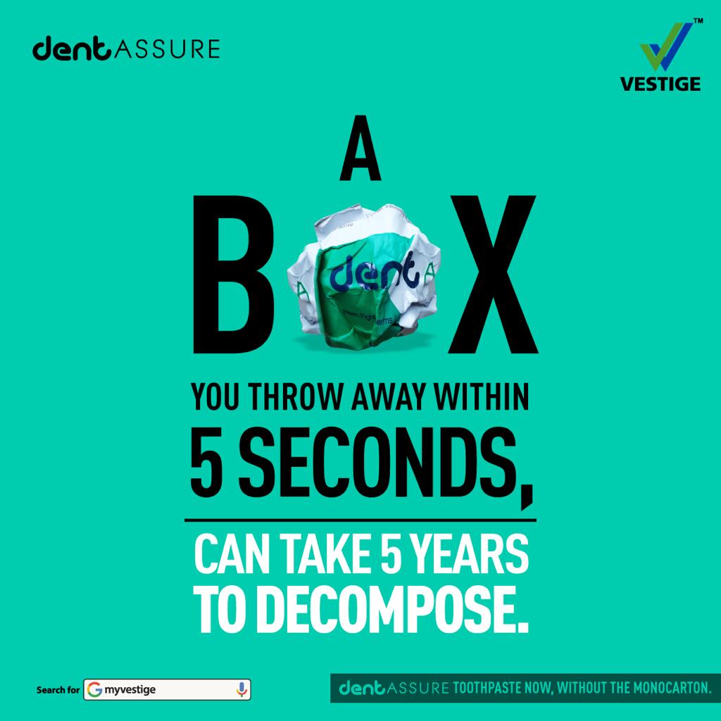 vestigemkt's tweet photo. Vestige is taking a stand for the love of green🌱
We have removed the cartons from DentASSURE range to save the trees and make the planet more sustainable.

#ForGreen
#WishYouWellth https://t.co/S9pl5xhQAK