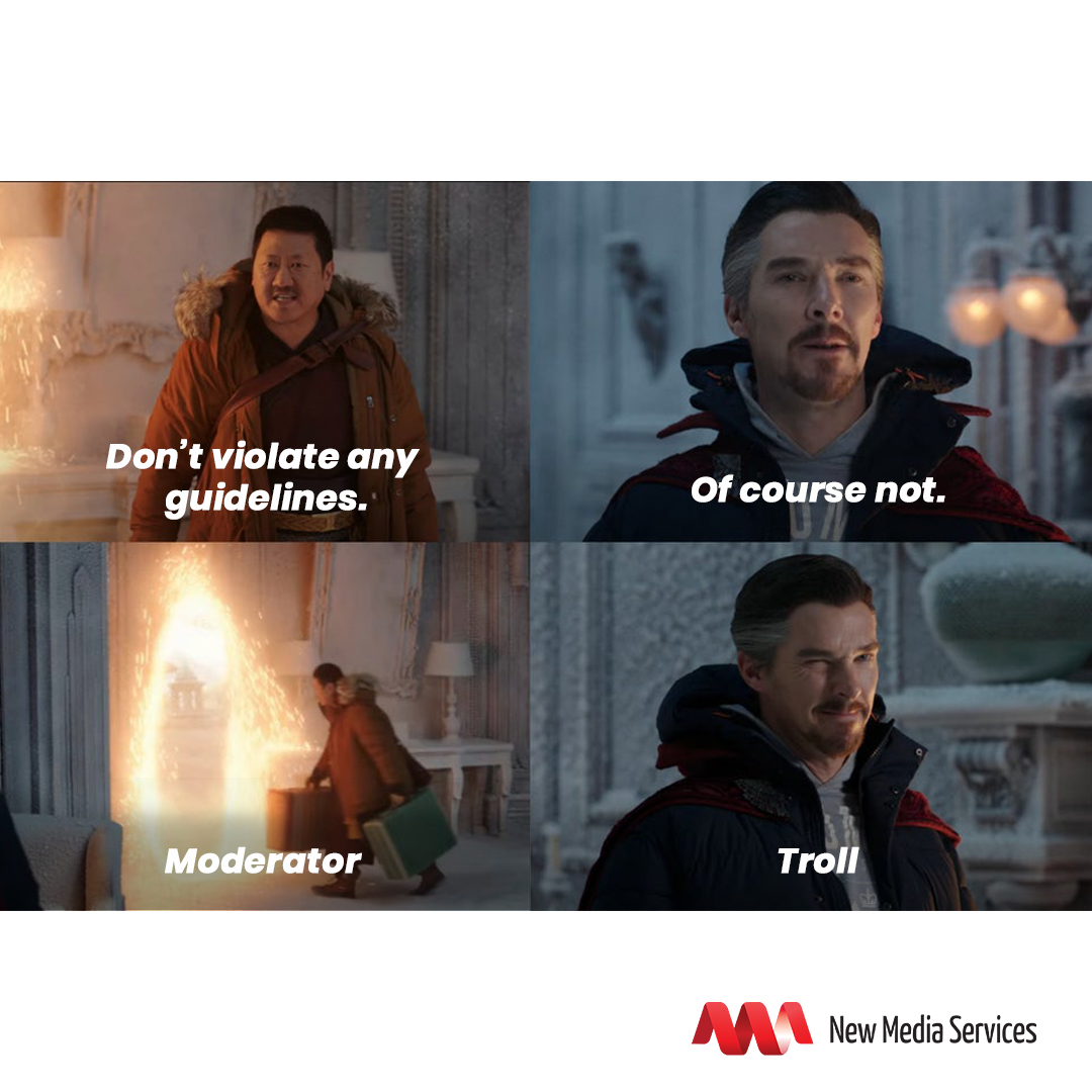 NewMediaAUS's tweet photo. Don't let trolls fool you! Keep an eye on them with content moderation services!
Want to know more about our service? Send us an email at info@newmediaservices.com.au
#newmediaservices #contentmoderation #moderationservices #communitymoderation #bpocompany https://t.co/yr1OViNYIq