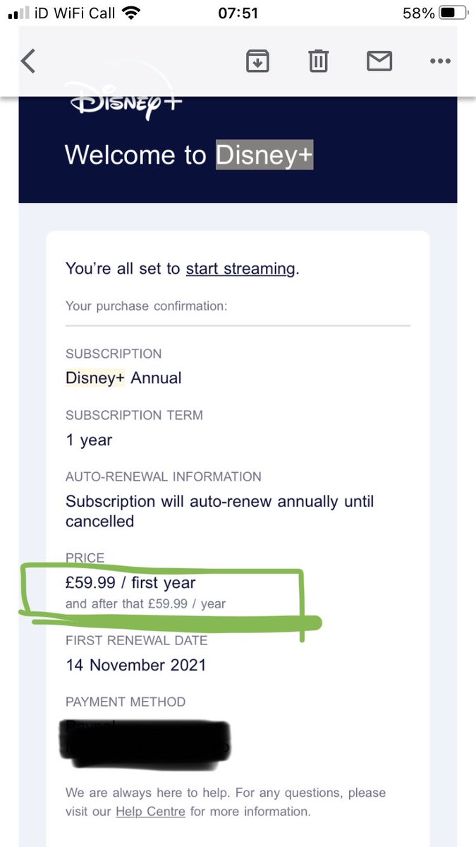 DrMaxishere's tweet photo. @disneyplus hey guys, honestly appalling to receive an email two days before my yearly subscription renewal saying (in a nutshell) 'pay 30% more of F off' (was £60, now £80). Lovely customer care too. Breaking every promise you made a year ago - see image 🤢 https://t.co/BYtjRCdO64