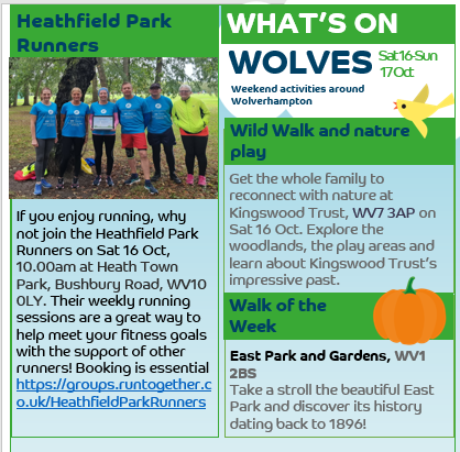 BTSWolves's tweet photo. There are lots of reasons to get the whole family outside this weekend....whatever the crazy weather!βοΈπ§βοΈ#whatsonwolves
Heathfield Park Runners (Wolverhampton) booking β‘ https://t.co/zMJS2tisH0 https://t.co/3VH3TShPx9