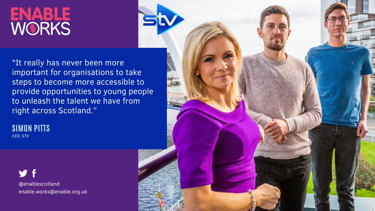 #ENABLEWorks are delighted to announce our #partnership with @WeAreSTV supporting them to achieve their ambitions for an increasingly #diverse and #inclusive workforce.

For information on how #ENABLEWorks can support your business, email - 📧 federico.marchiolli@enable.org.uk