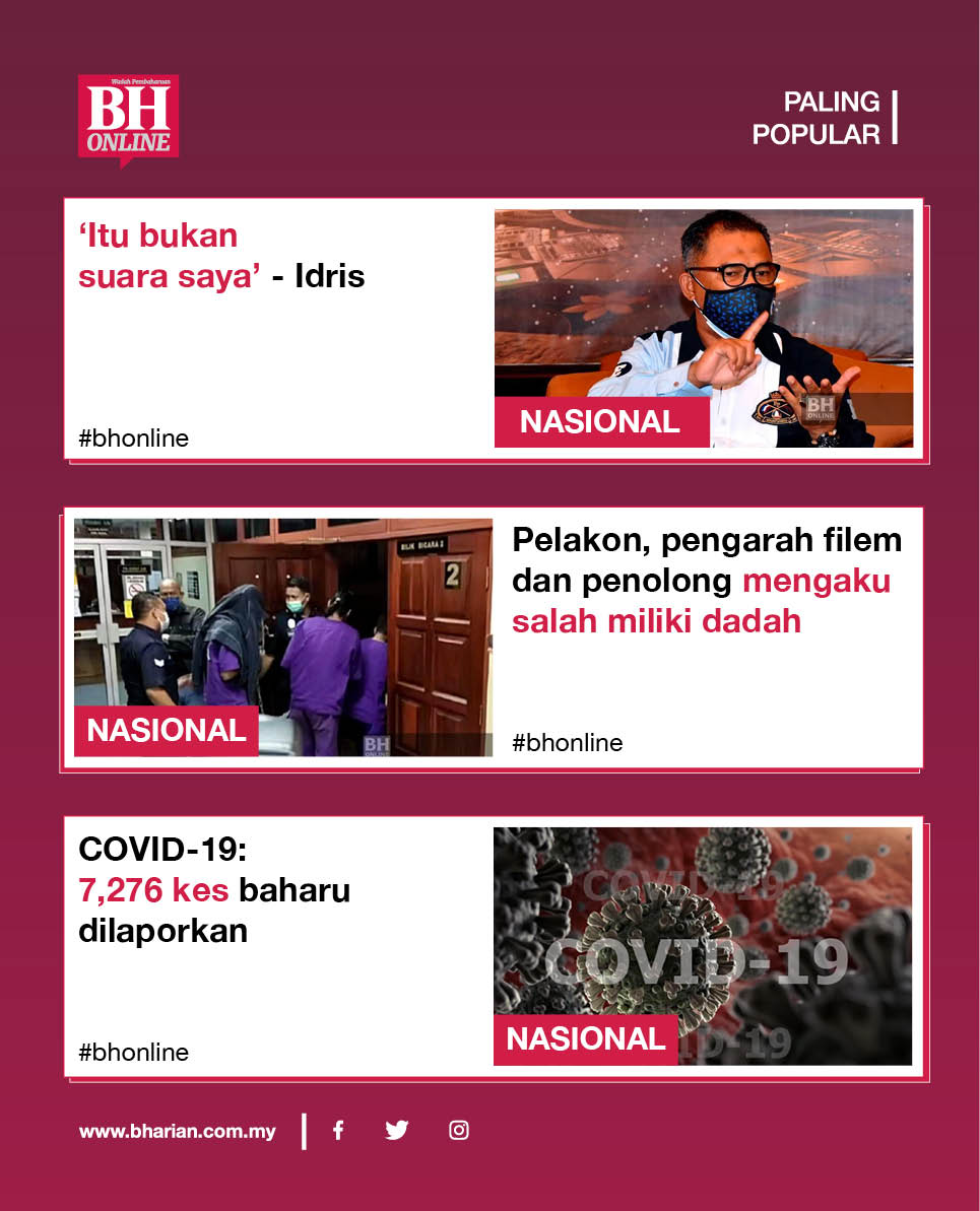 Uzivatel Berita Harian Na Twitteru Tiga Artikel Popular Dalam Bhonline Hari Ini Itu Bukan Suara Saya Idris Https T Co 26vhi1iepv Pelakon Pengarah Filem Dan Penolong Mengaku Salah Miliki Dadah Https T Co Jb3j9fezph