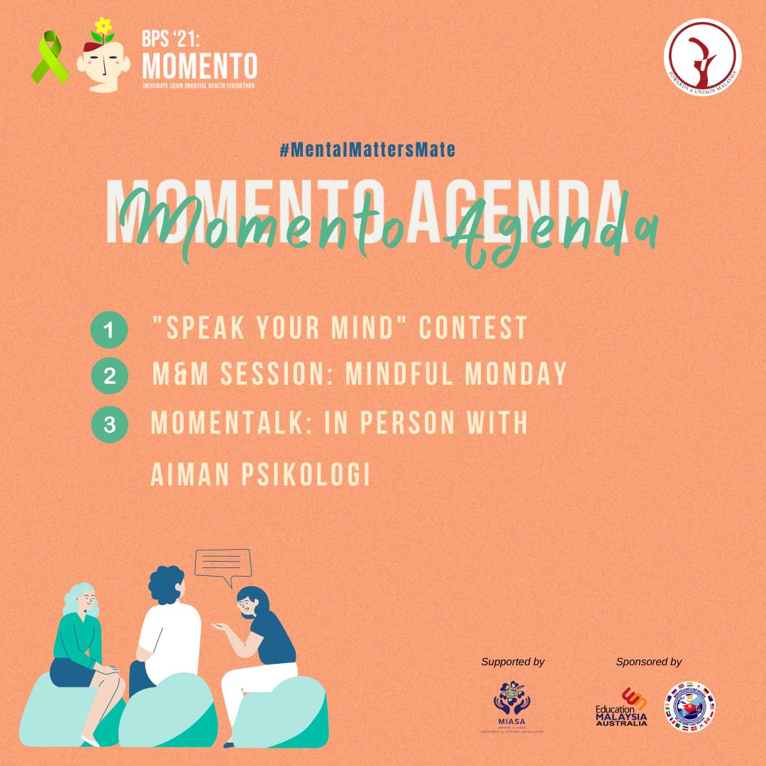 bpsydney_aus's tweet photo. Psttt psttt psst hello! We are back with another campaign entitled BPS ‘21: MOMENTO #MentalMattersMate 🤩 https://t.co/kti549tVq9
