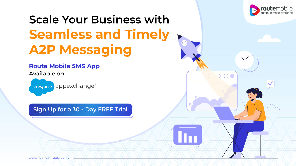 routemobile's tweet photo. Does your business use Salesforce CRM ?
Take your customer communication initiatives a notch higher with Route Mobile SMS App.
Integrate and connect seamlessly with a global audience.
Enjoy a 30-day Free trial.
Install here: https://t.co/FSrzA7l3eK
#RouteMobileSMS #A2PSMS https://t.co/44hTwoKBUm