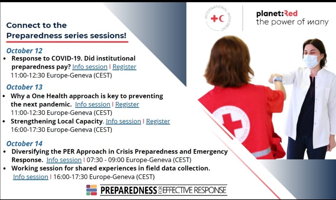 SuperKrysty's tweet photo. Please dont miss our #Preparednessserie Response to Covid-19 Did institucional Preparedness pay? @ifrc #planetRed #PlanetRedSummit https://t.co/bveRpW0f5K https://t.co/FCVlfN2RGK