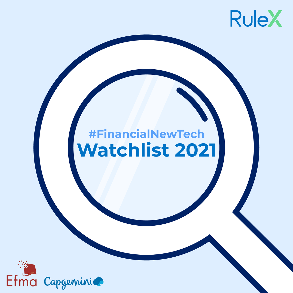 Rulex_AI's tweet photo. Rulex is on the @Efma_news-@Capgemini #FinancialNewTech Watchlist 2021, which ranks the most innovative #Financial NewTechs across the globe!
๐Discover Rulexโs solutions for #financialservices ๐https://t.co/SirOGpDYoq
#FinTechVisor #RulexforFinancialServices #finance #tech #ai https://t.co/0MvMHJW08m