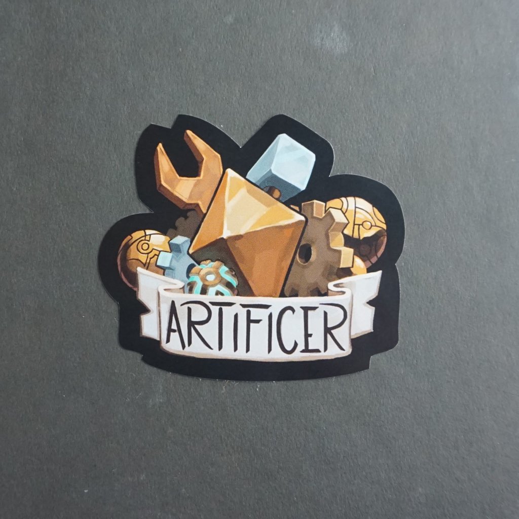 rudokstavern's tweet photo. Artificer - a class with a tool for every job and a solution to every problem 
You can find this, and other stickers and things on our shop: https://t.co/JWJkG0udFf             

#dnd #dungeonsanddragons #dnd5e #dndsticker #dndhomebrew https://t.co/ufJ9ZXGB3j