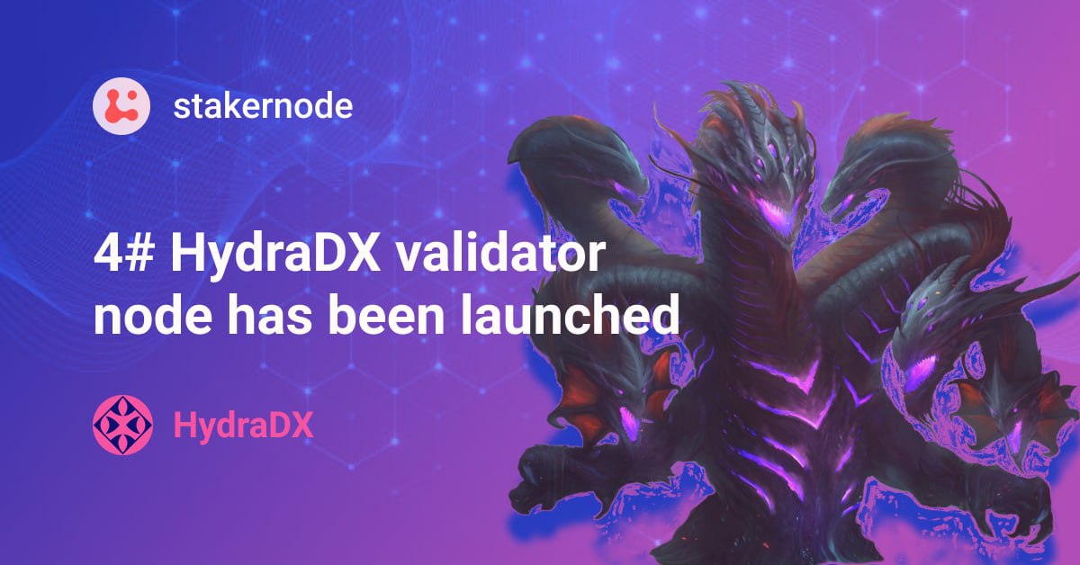 NodeStaker's tweet photo. 🧠StakerNode is pleased to announce the launch of the fourth ❤️HydraDX node.

(https://t.co/mYetqC7EAI).

@hydra_dx

#hydra_dx #nodesvalidation  #stakernode https://t.co/BMeteiV9uN