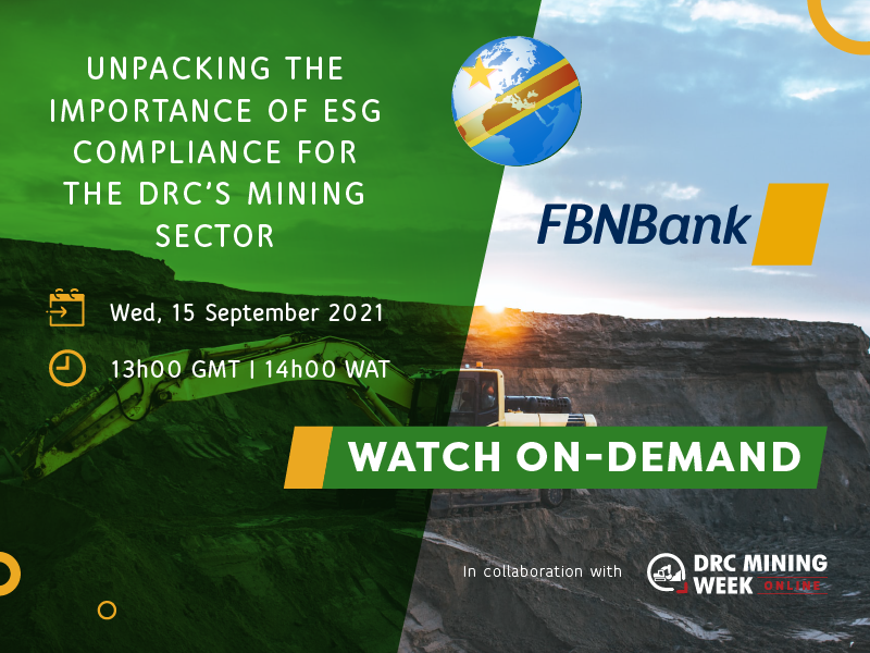 drcminingweek's tweet photo. We hosted a webinar in collaboration with FBNBank RDC unpacking the importance of #ESG compliance in the DRC.
We have the recorded session available On-demand to watch incase you missed it >>> https://t.co/YERpafBLfL
We hope you enjoy!
#FBNBank #FBNBankrdc #RDC243 https://t.co/ON4naM3DHe