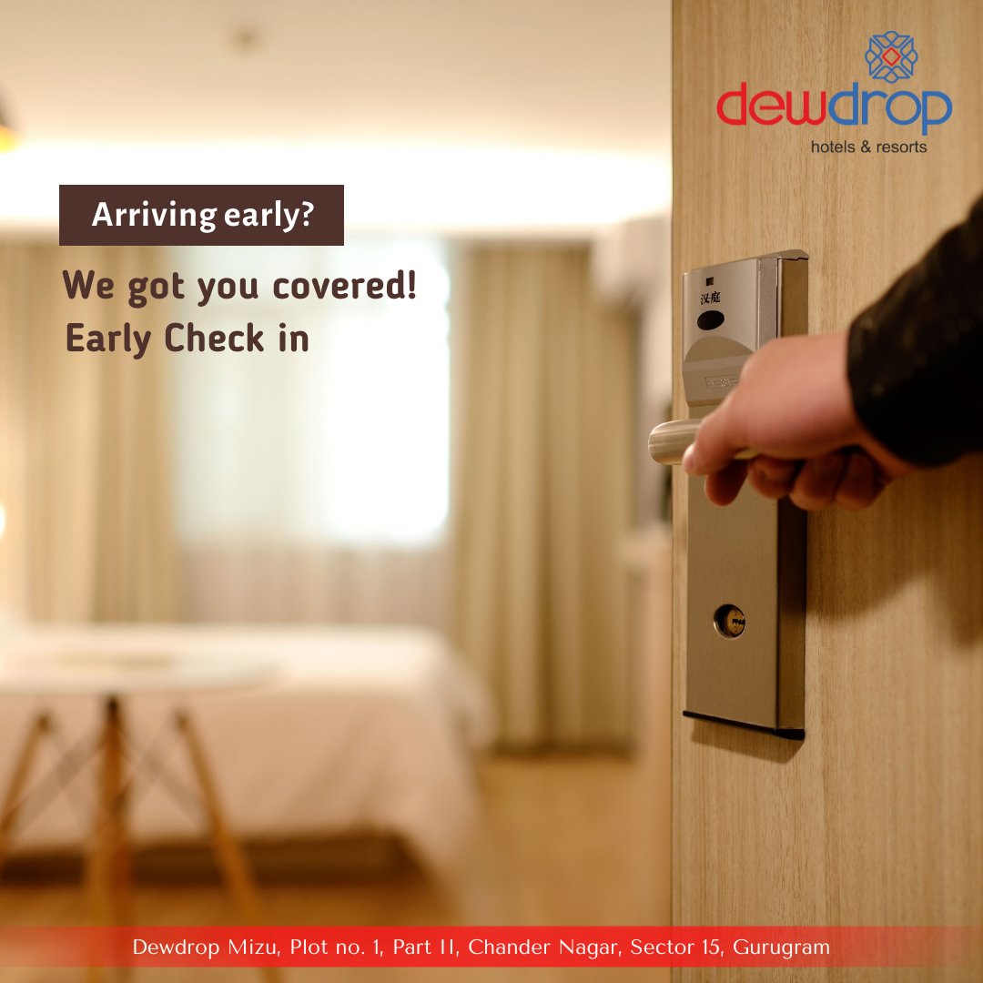 Dewdrophotelsin's tweet photo. Your vacation should count on no time limits so drop your worries about early arrivals!
Dewdrop MIZU Gurgaon is taking early check-ins and making your weekdays happy.
#Family #Friends #Staycations #HotelStay #EarlyCheckIn #DewdropHotels #gurugram #hotelchain https://t.co/VDxK4oh21S