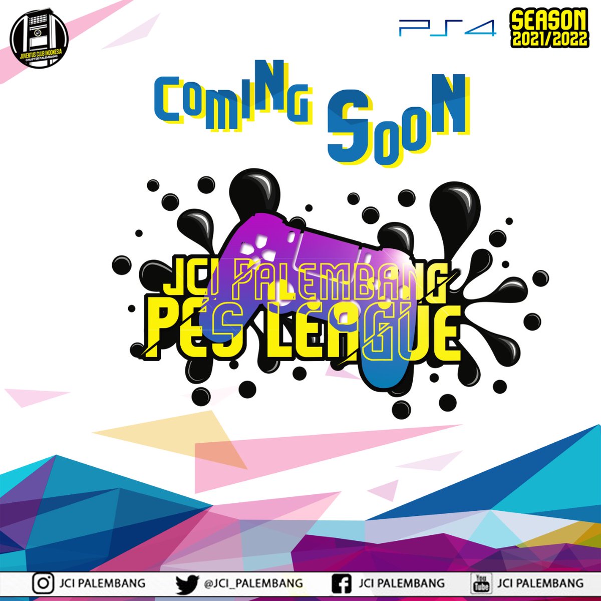 JCI_Palembang's tweet photo. COMING SOON.
Liga PES PS 4 Console internal JCI Palembang. 
Tunjukkan Skill kalian.. 😊😁💪
#pés #ps4console #league #juventinipalembang https://t.co/w3pBSgtT6M