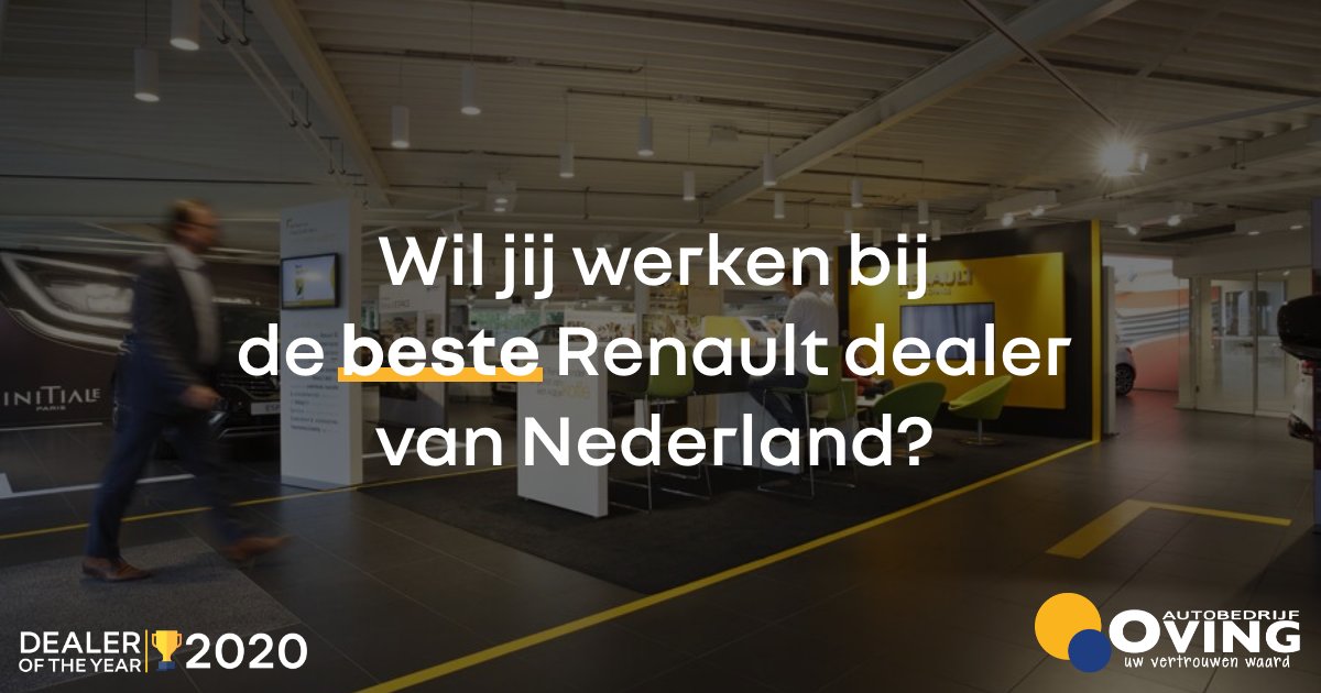 Oving zoekt nieuwe collega's!
→ Tof team → leuke job → goed salaris!

Ter versterking van ons team zijn wij op zoek naar een Verkoopadviseur, 1e Autotechnicus en Zaterdaghulp.

Ben jij toe aan een nieuwe uitdaging? 

Bekijk onze vacatures nu ⟶ oving.nl/vacatures/