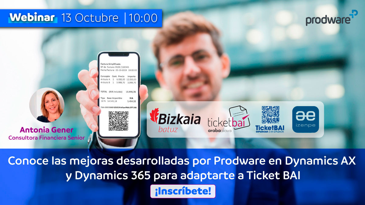 ProdwareES's tweet photo. ⏱ ¿Todavía no te has inscrito a nuestro #webinar de mañana? 👉 Conoce las mejoras desarrolladas por #Prodware en #DynamicsAX y #Dynamics365 para adaptarte a #TicketBAI: ➡️ https://t.co/kgygdCaROQ
Descubre cómo adaptar tu solución a la nueva normativa 👍
#TBAI #Facturación https://t.co/qozJY13hsw
