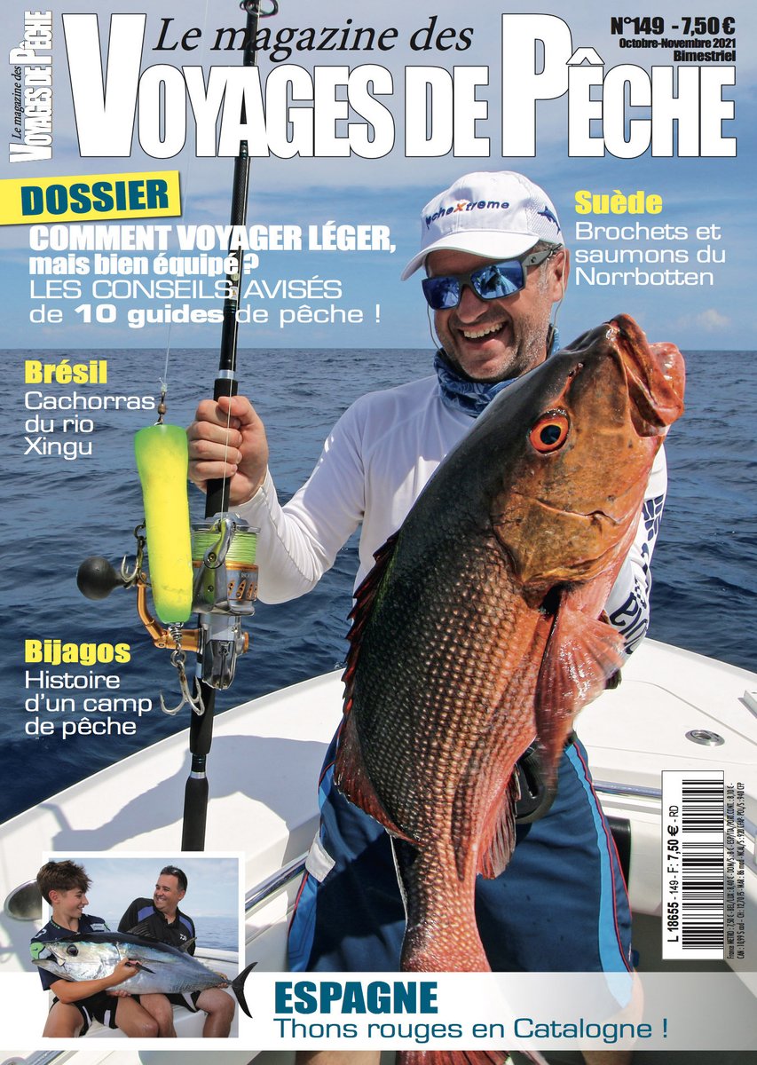 Le n° d'octobre-novembre est paru ! Au sommaire :  #brochet et #saumon en Suède, #poissonchien du Brésil, #thonrouge et #loup en Catalogne, #carangue des Bijagos, #poissoncoq et #cuberasnapper du Panama... Et plus encore !