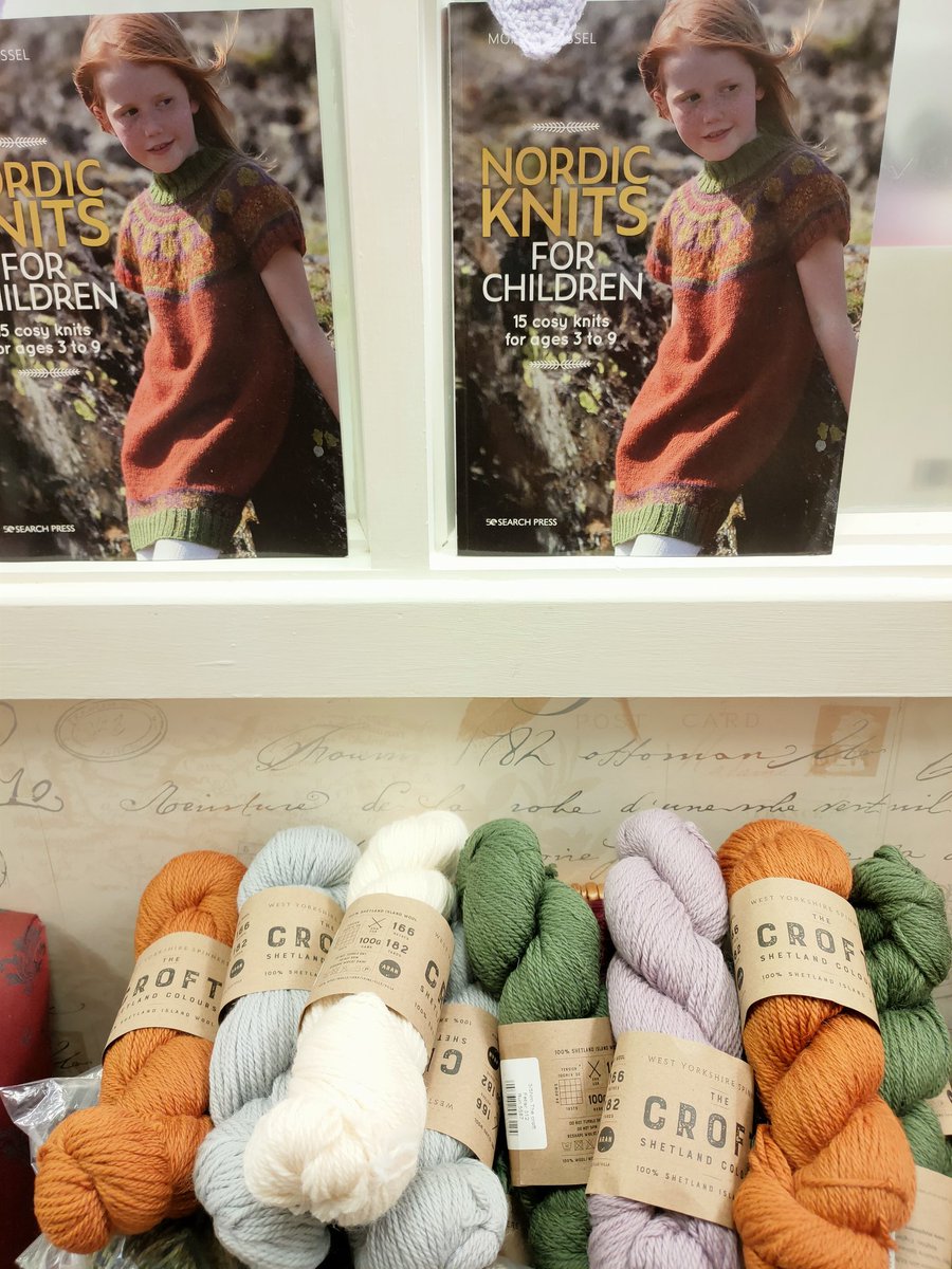 BridieTonge's tweet photo. New publication from #searchpress Nordic knits for children. I've teamed the book up with #westyorkshirespinners croft Aran weight. #100%shetlandislandwool tunics, hats, jackets and the cutest teddy bear in colourwork. #knittingforwinter https://t.co/QWHW2ifETR