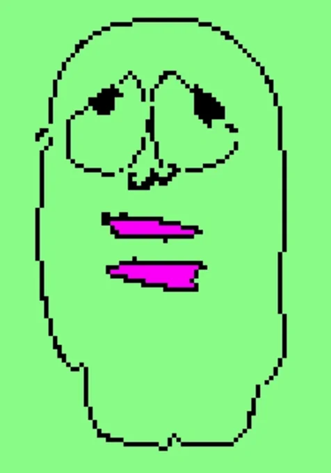 5秒で描いたガチャ〇ンをドット化したらなんかめっちゃこわい… 