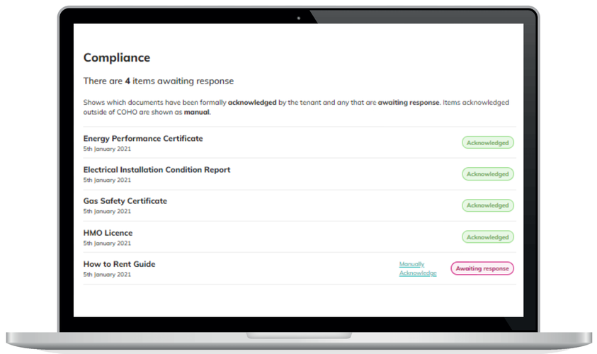 CohoHomes's tweet photo. Each Compliance element for a property has it's own rightful place within COHO making them easy to manage and find.
The Quick Access tab lets you navigate to any section faster.
✔️ EICR
✔️ EPC
✔️ PAT
✔️ Gas Safety Certificates
✔️ Inspections
more! https://t.co/ALcp9XNDjR