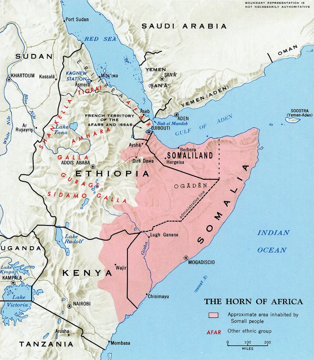 SahraGoldy's tweet photo. We've had our lands stolen for how many years now, we've had enough. I think you should do a bit of research  before you make it sound like we are trying to steal shit. We are only taking what belongs to us. All land highlighted in red BELONGS TO SOMALIA. #ICJ #somalia #Kenya https://t.co/tO6qBYSWZl