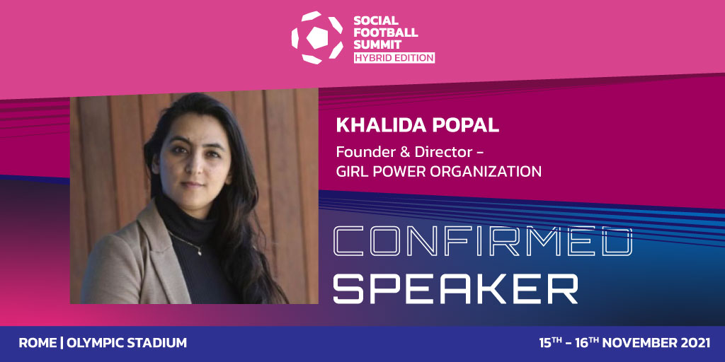 SF_Summit's tweet photo. A real fighter, protagonist of several battles against abuse, for women's representation and inclusion in the elite sports world. 
Welcome as #SFS21 Speaker @khalida_popal, founder and former Captain of the first women’s national team in Afghanistan. 
@Girlpowerorg1 https://t.co/i3VxLoGH1h