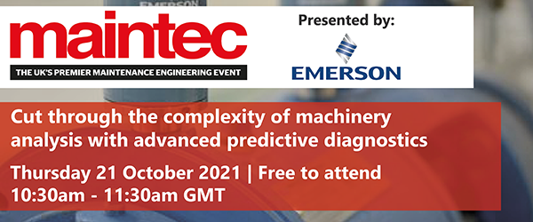 Join us on Thursday 21 October at 10:30 am, #Maintec will be collaborating with #Emerson for a FREE exclusive webinar, where we will look at the latest version of Emerson’s PeakVue diagnostic package. Find out more >> okt.to/RIHLYP
 
 REGISTER >> okt.to/Qq9WZK