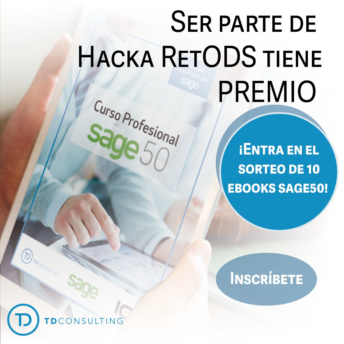 fpieventos's tweet photo. 📣¡Desde TD Consulting ya se saben los  10 ganadores del e-book del 📍Curso de Sage 50📍 entre los inscritos del Hacka #retODS!

¡Enhorabuena!🎉

@DualizaBankia @fp_empresa @FPinnovacion @SageSpain https://t.co/OMxP81yQhb