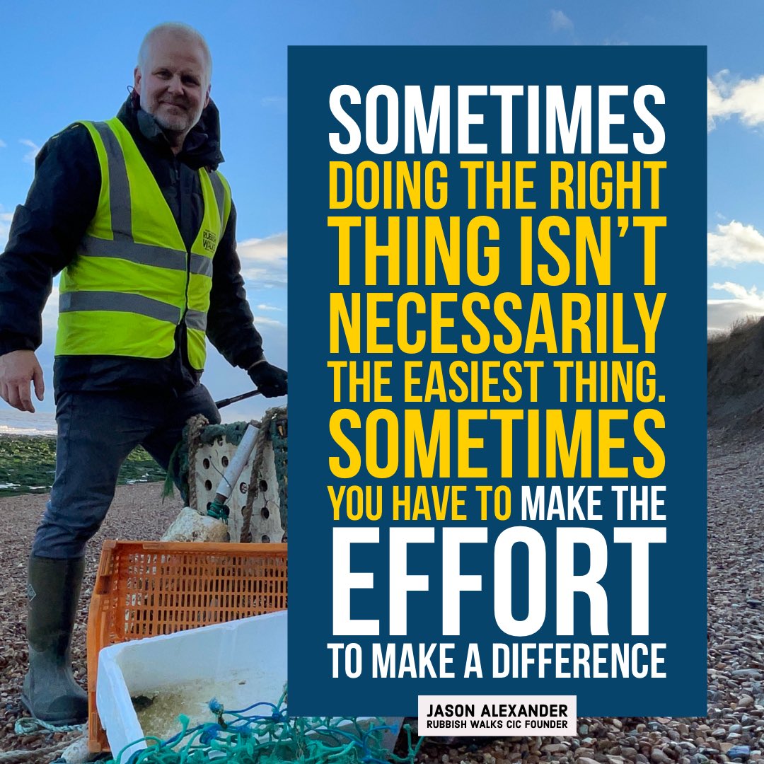 Sometimes doing the right thing isn’t necessarily the easiest thing.
Sometimes you have to 👉🏻 Make the 
effort to make a difference. 👈🏻 💚🌍 #unitedagainstlitter #climatechange #litter #plasticpollution #litterpick #MakeTheEffortToMakeADifference #marinelitter #fishingwaste