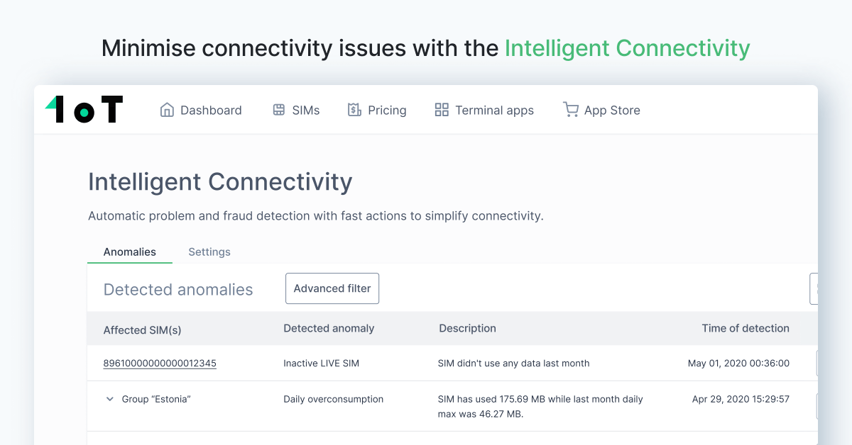 💥 New feature alert: Intelligent Connectivity spots anomalies and helps optimise data consumption

Intelligent Connectivity notifies you of potential issues or anomalies in device behaviour.

Take a look! → 1ot.com/resources/blog…

#eSIM #IoTconnectivity #1oTTerminal
