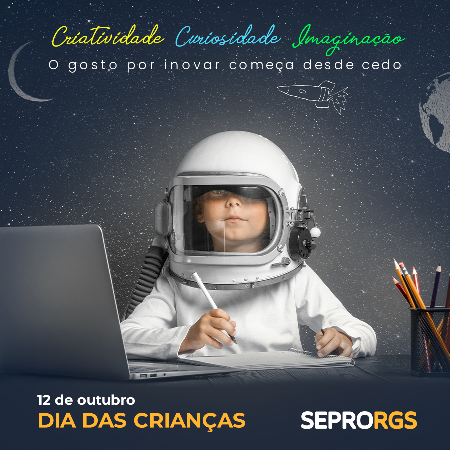 SEPRORGS's tweet photo. Ser criança é ver o mundo por uma ótica diferente. É sonhar e pensar novas realidades.
Hoje é dia de homenagear estes pequenos construtores do amanhã. Feliz Dia das Crianças!
#SEPRORGS #diadascriancas https://t.co/c6z6ajkvGF
