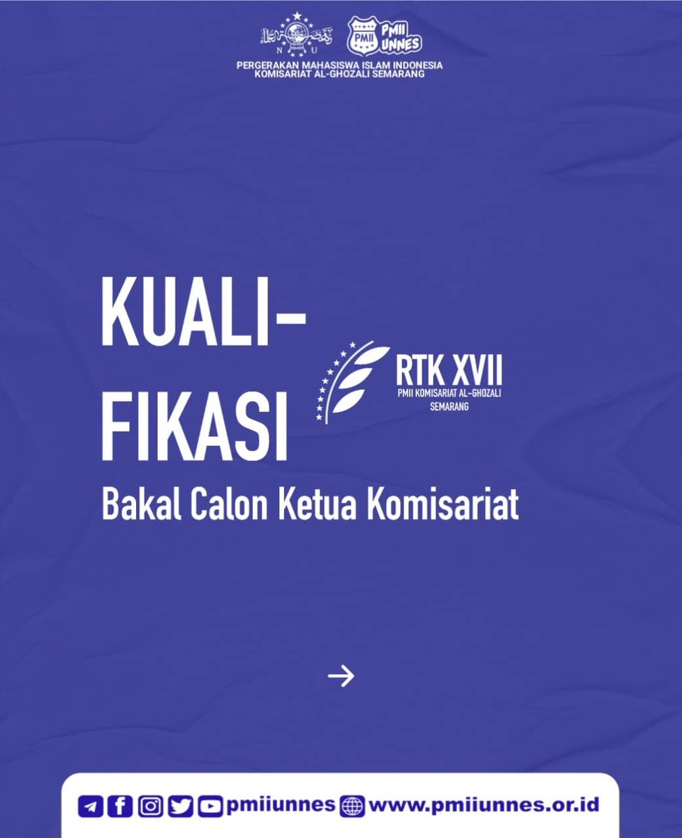 pmiiunnes's tweet photo. Kualifikasi dan Berkas Persyaratan Calon Ketua Komisariat dan Calon Ketua Kopri PMII AL Ghazali. https://t.co/SrZlvHPF4h