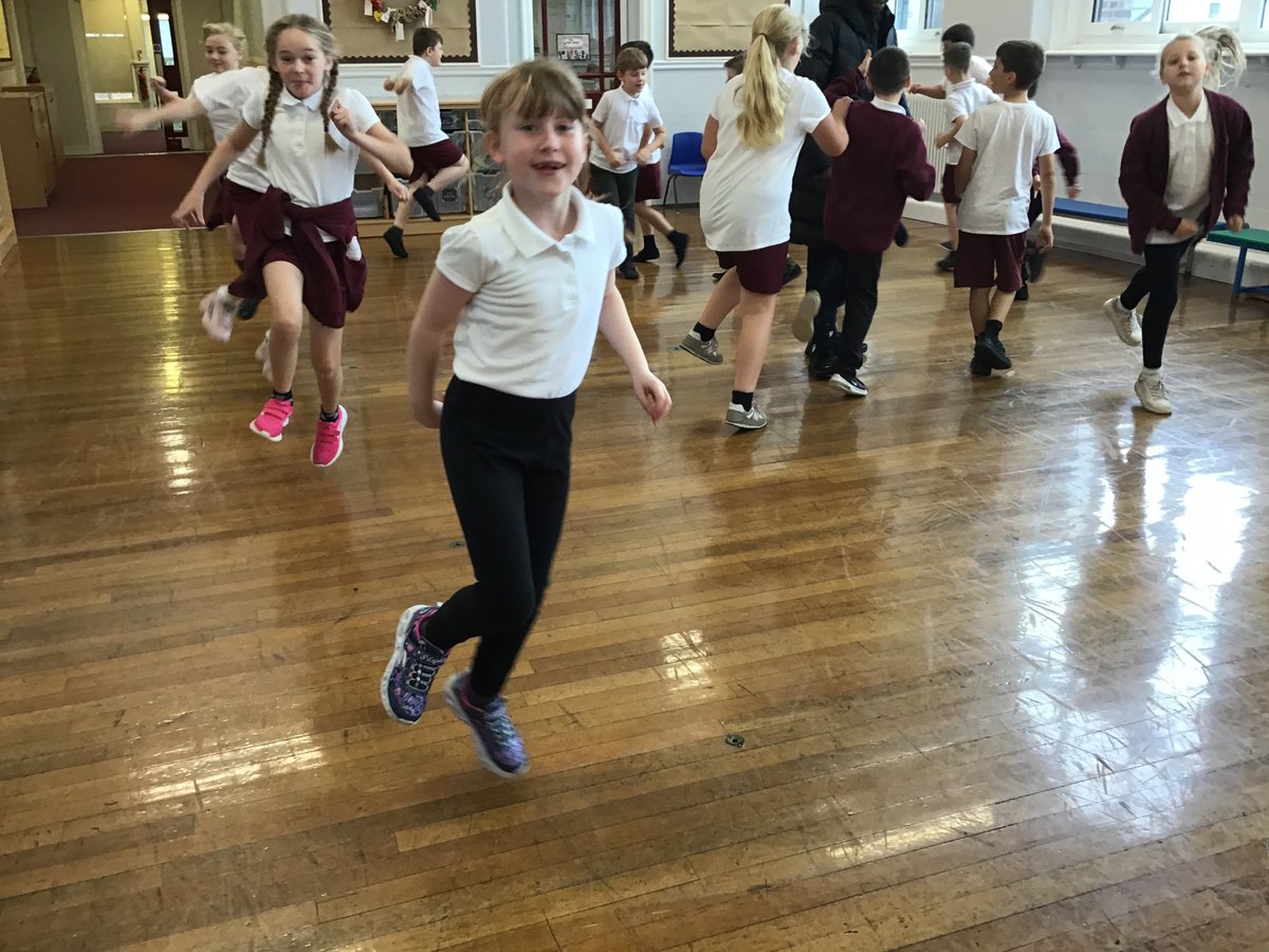 ABCPschool's tweet photo. We have had lots of fun warming up in PE this morning. We have been running, skipping, jogging, walking forward and backwards and hopping #Class45H #ABPE https://t.co/OlJfDwtp5i