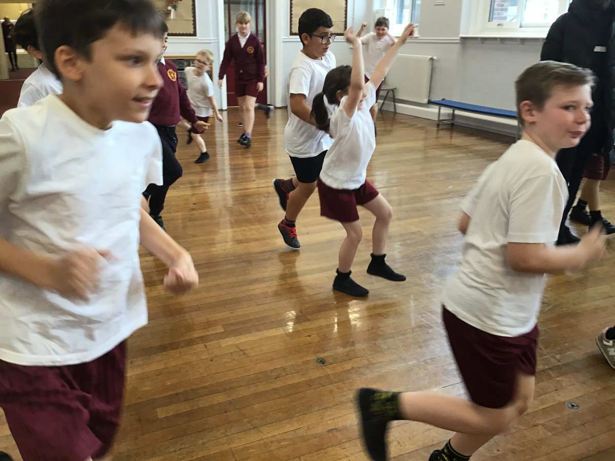 ABCPschool's tweet photo. We have had lots of fun warming up in PE this morning. We have been running, skipping, jogging, walking forward and backwards and hopping #Class45H #ABPE https://t.co/OlJfDwtp5i