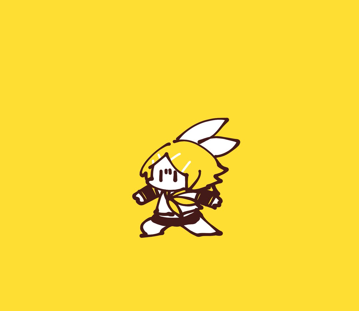 鏡音リン 「謎ポ-ズなリンチヤン落描き・:*三( ε:) 」|袁のイラスト