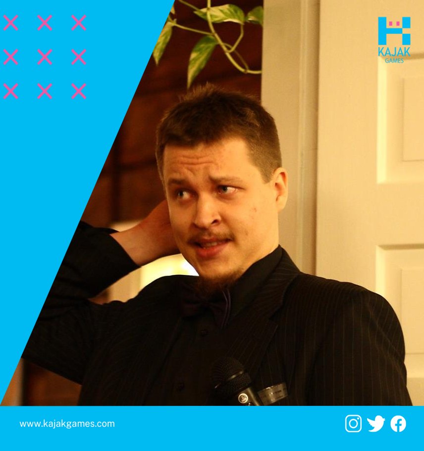 My name is Jussi Lyttinen. I'm a 32-year old father and a career changer, formerly trained as a Master of Social Sciences. At the moment I'm doing 2nd-year in-game graphics, and game design studies.
In Kajak Games my role is in Quality Assurance. I'm an enthusiastic game designer