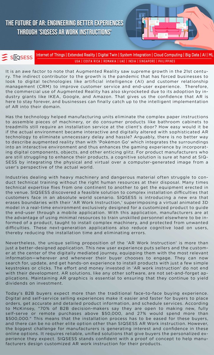 siqsess's tweet photo. The Future of AR: Engineering Better Experiences through 'SIQSESS AR Work Instructions' #augumentedreality #AR #siqsess https://t.co/cAQj0j6Tul