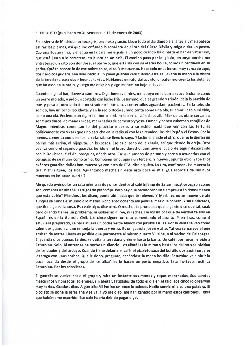 perezreverte's tweet photo. Pues eso. Picoletos. https://t.co/hjy7Yk2sqM