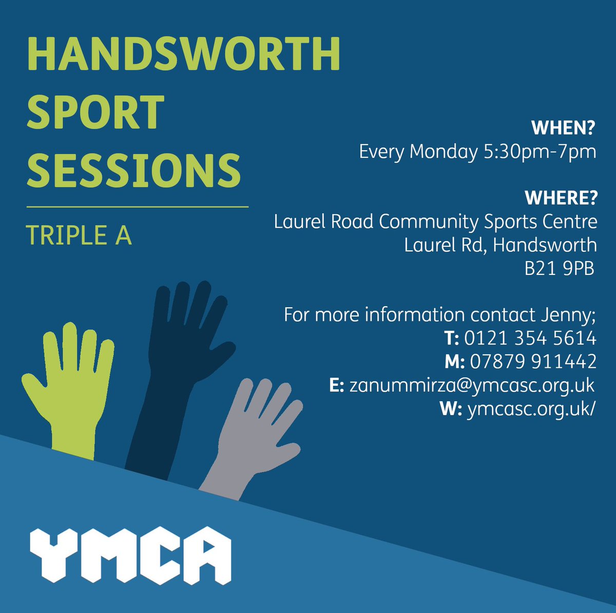 Handsworth is back! 🤩

Come and join us at Laurel Road Community Sports Centre ever Monday 5:30-7 for sports sessions! Contact Jenny on 07879911442 for more information.