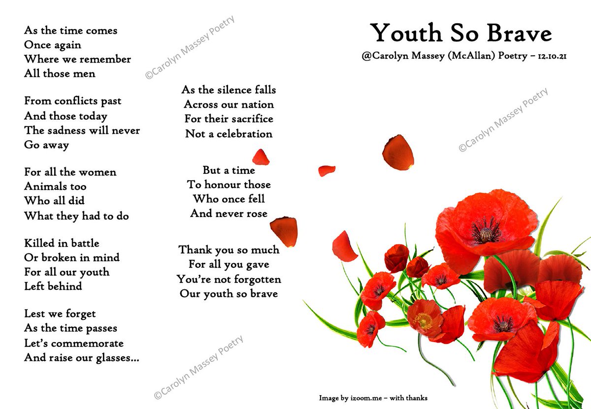 CarolynPoetry's tweet photo. Youth So Brave - A Remembrance poem just written - @CarolynPoetry #remembrance #remembranceday #WW1 #WW2 #military #britisharmedforces #britishlegion #poppy #poppyday #LestWeForget https://t.co/iIB8bKWM9z