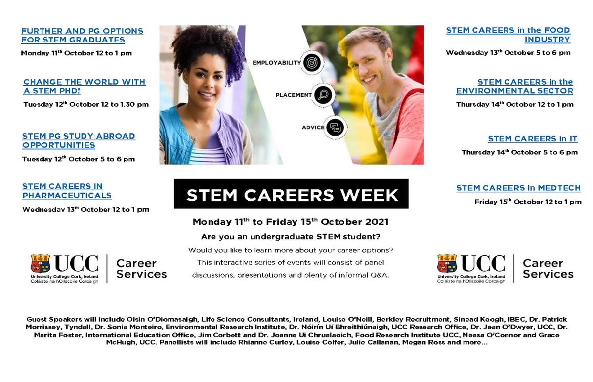fnsucc's tweet photo. STEM Careers Week - check out the fantastic list of panel discussions, presentations and Q&amp;As hosted by @CareersUCC for any STEM students thinking about your next steps. More info here https://t.co/DeTlmF8g3z 

#ucc #stem #careeroptions #cork #foodscience #nutritionscience https://t.co/Br4itvoqSh