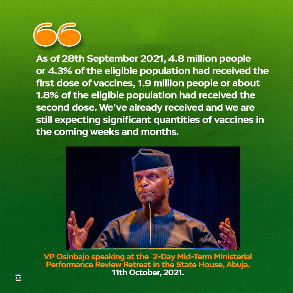 Adeniyi_sunny20's tweet photo. Osinbajo said that another key component of the ESP was to build a resilient health system as the COVID-19 pandemic raged.
#ESPIsWorking https://t.co/MtYUxr93o7
