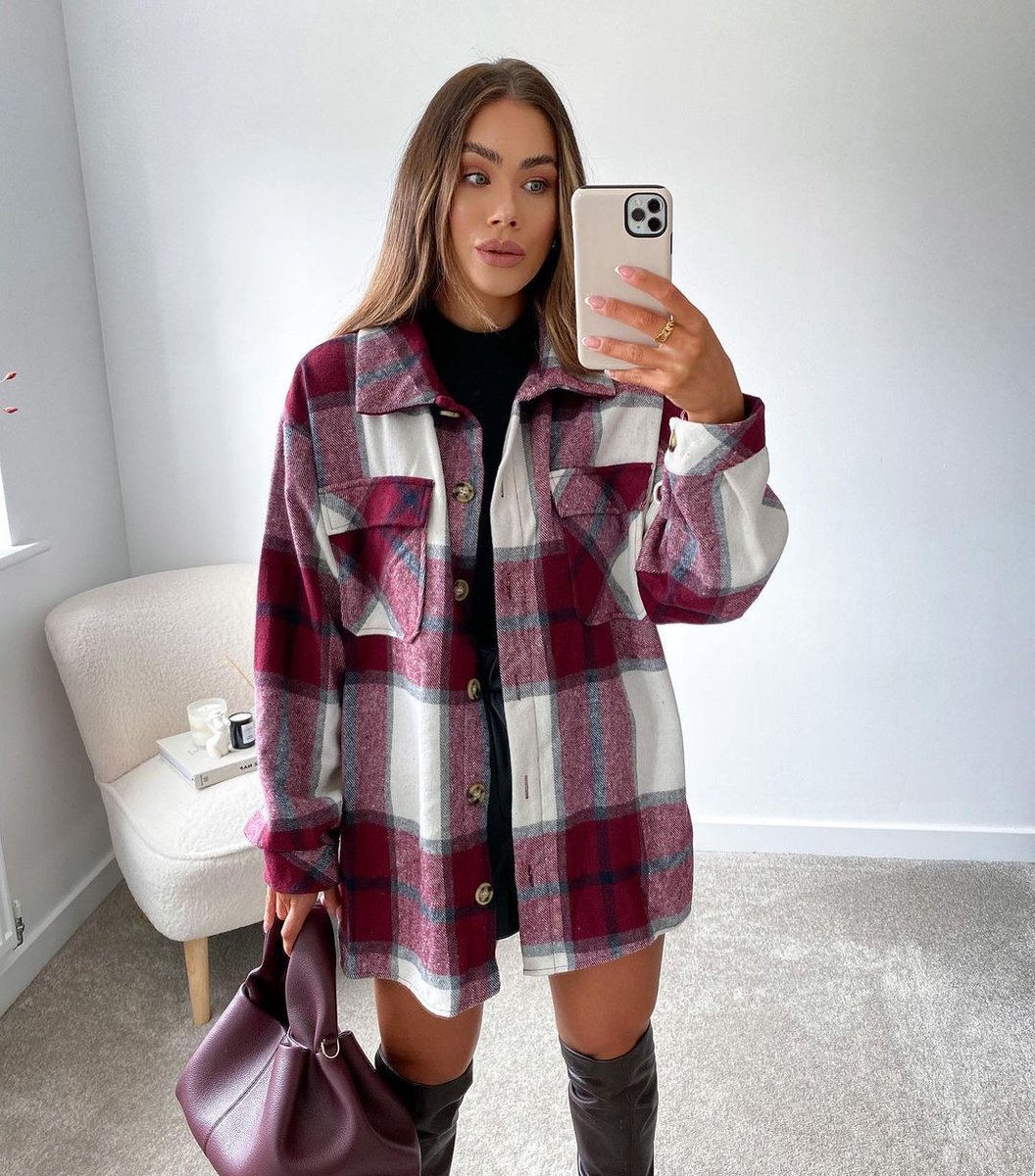 How amaze does Lauren Bakewell look in our @jacquelineMjos 'Wine Check Oversized Shacket'?! 😍🔥We're obsessed! 🥰 Shop this style on our site or app now! 📲 ow.ly/eQ5F50GpUHg