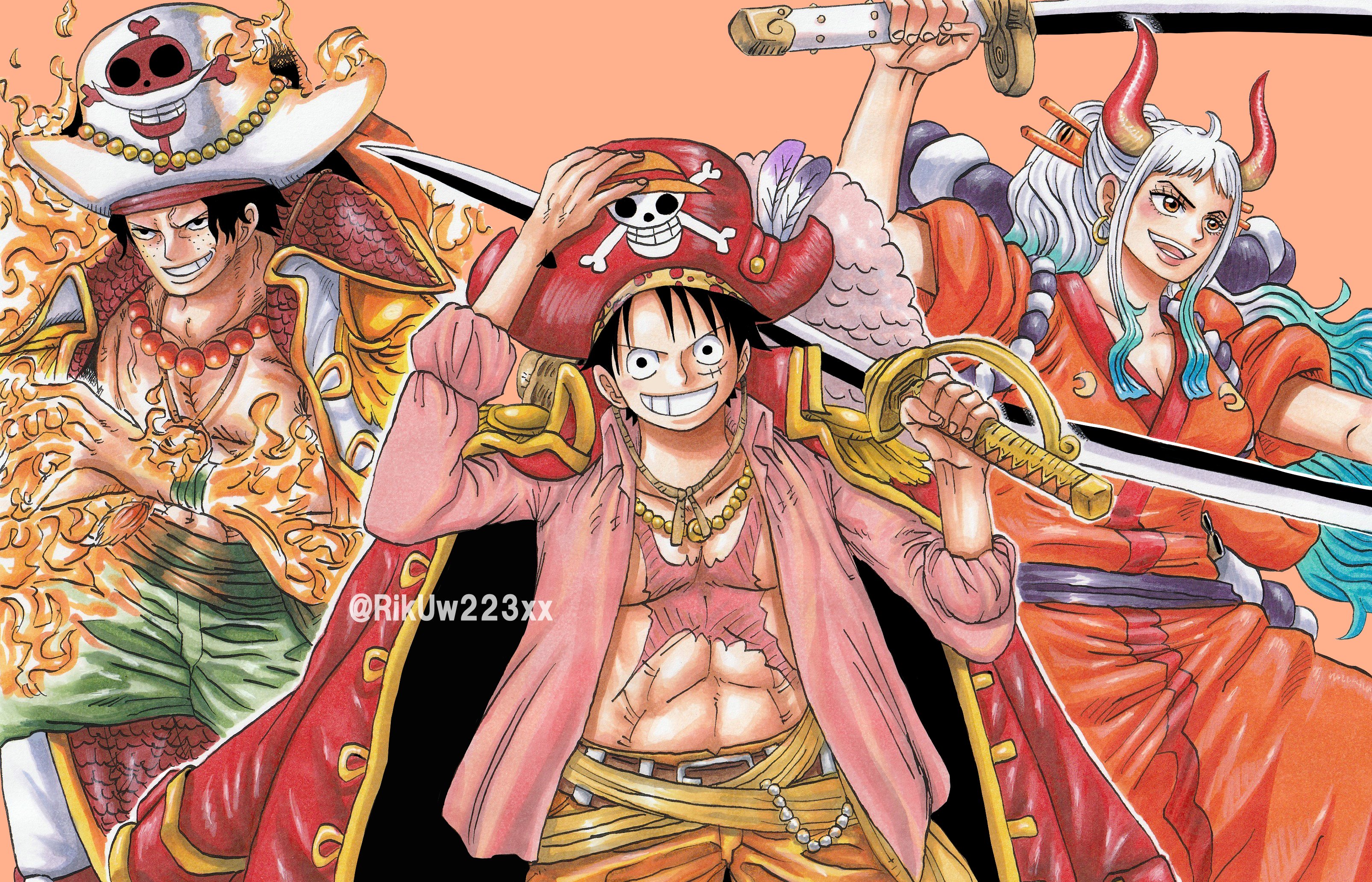 king, queen, and jack (one piece) drawn by riku_(rikuw223xx)