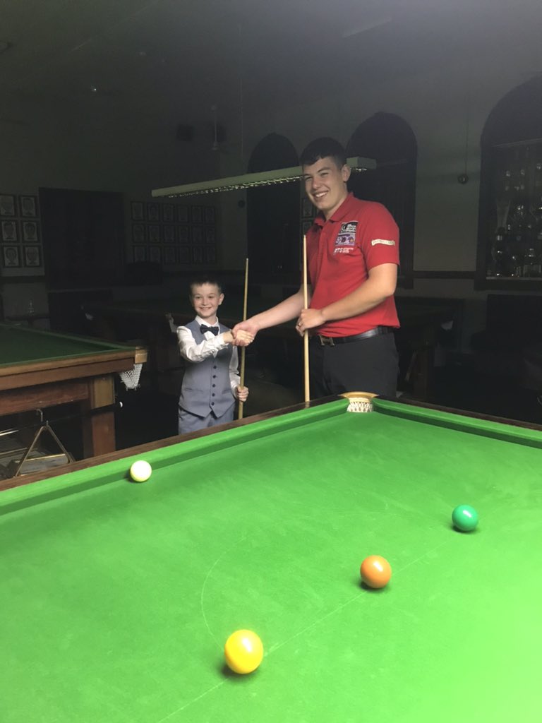 Benwillz7's tweet photo. My favourite picture from the weekend. Jamie with @snookerson147 Liam is destined for big things. Attitude, commitment and ability are on point but to top it all he’s a cracking lad and Jamie is proud to call him his friend. #TeamScala #Wales https://t.co/HnQf408e6a
