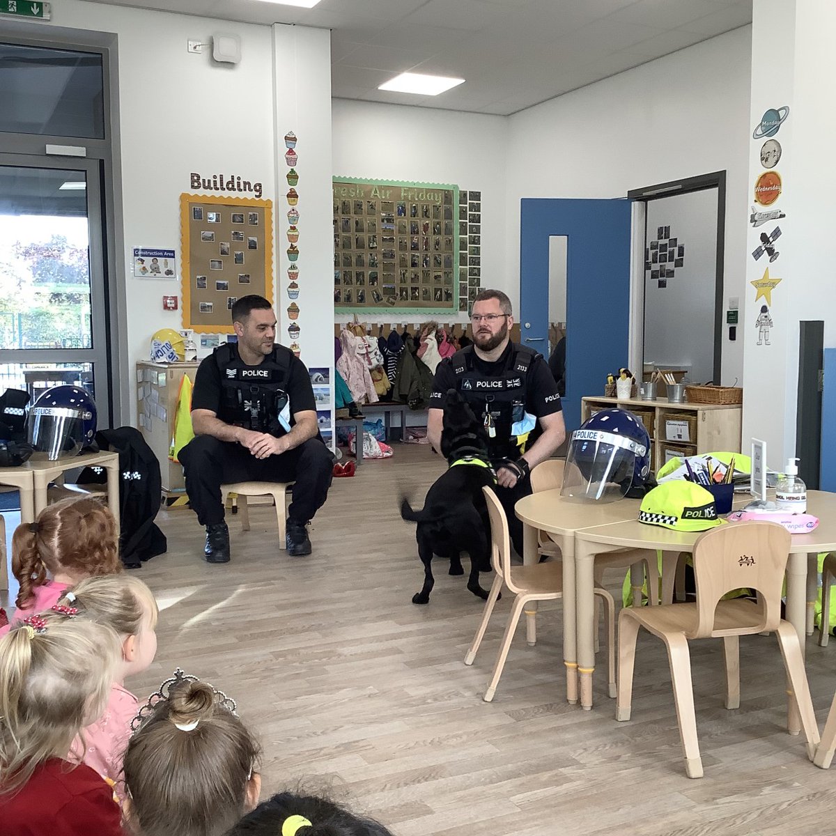 westcornforthps's tweet image. Our Reception Class had a visit from PC Bates, Sgt Patel &amp;amp; PD Bently. PD Bently demonstrated how clever he is at sniffing out cash. PCSO Melissa Edgar also brought some Police uniform for us to try on. We had a lovely morning. @DurhamPolice @DurhamPoliceK9