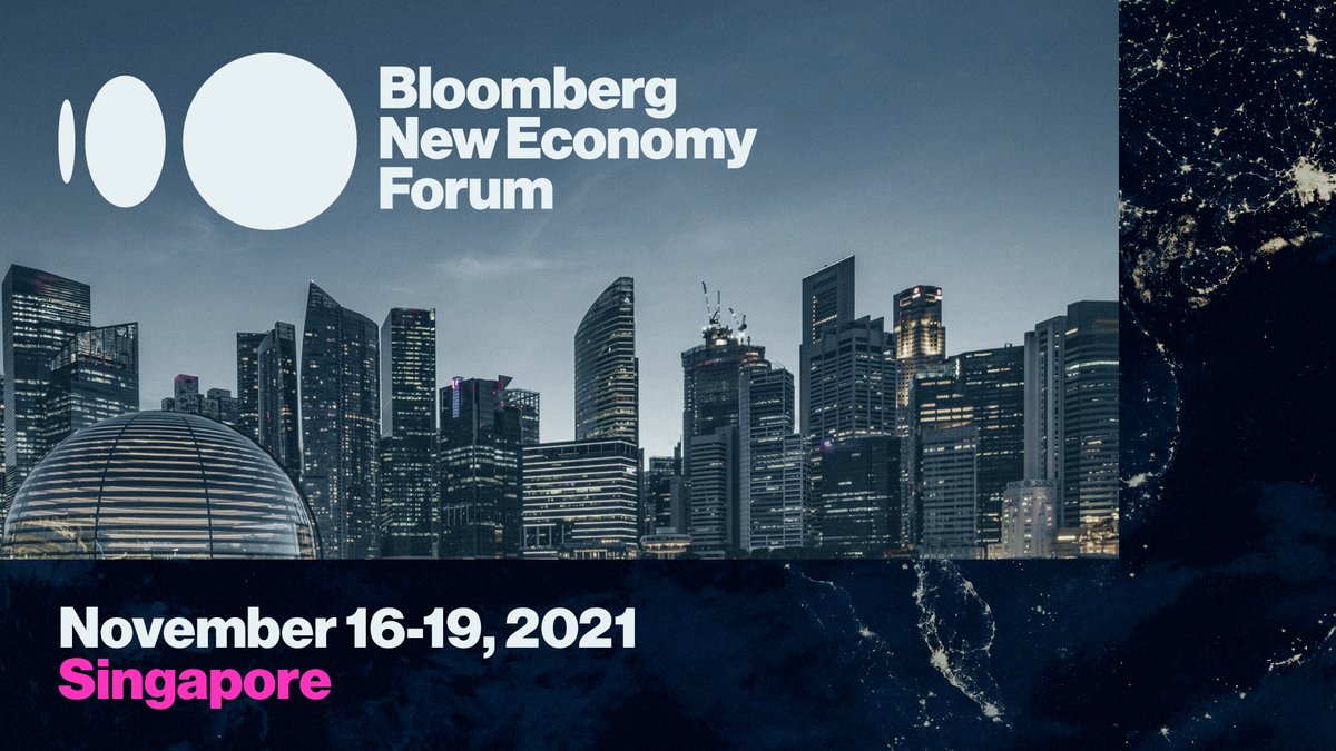 BBGNewEconomy's tweet image. The fourth annual #NewEconomyForum will convene in person in Singapore from November 16 - 19,  featuring new programming and initiatives designed to lead global action on Finance, Cities, Trade, Climate and Health. Learn more: trib.al/rIuF9E1