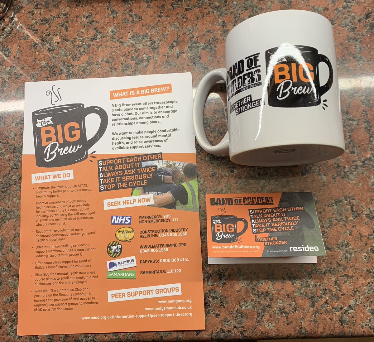 DamonBrophy's tweet image. The #Bigbrew  campaign  for raising mental health awareness  #Talasey @josephparrboro @TalaseyGroup @bandofbuilders  Me and @CraigBrooky  will be at Joseph Parr Landscaping Showroom Stockton On Tees TS18 2AD on weds 20th October from 9am till 1pm call in for a chat and a brew